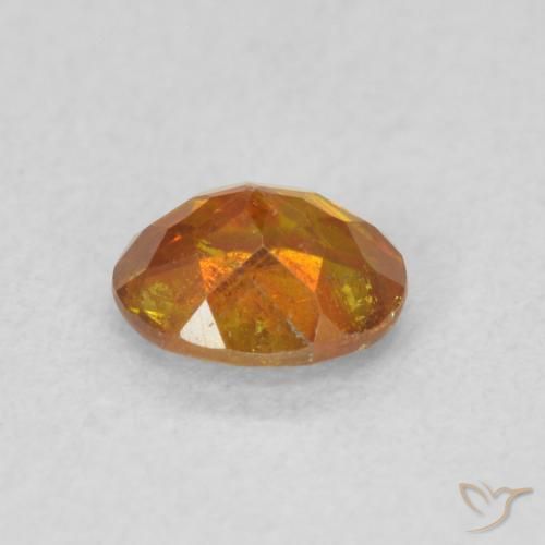 Sphalérite Orange terre naturelle ovale, 0.58 ct, SI