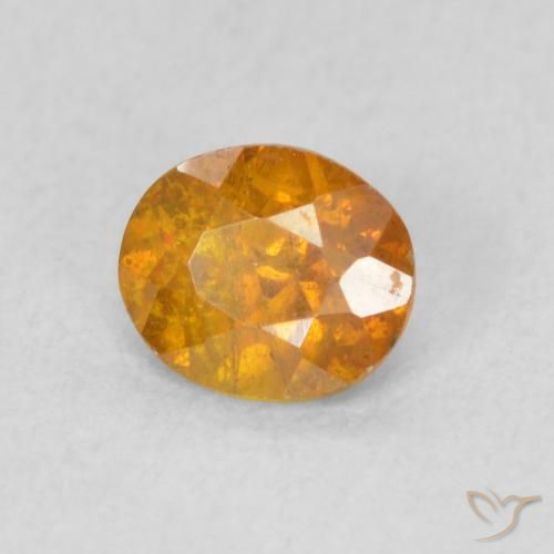 Sphalérite Orange vif naturelle ovale, 0.56 ct, SI