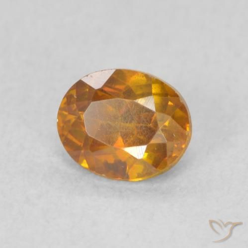 Sphalérite Orange foncé naturelle ovale, 0.56 ct, SI