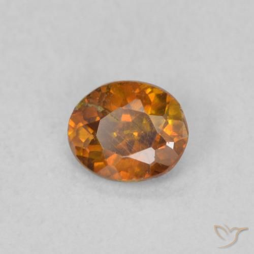 Sphalérite Orange foncé naturelle ovale, 0.28 ct, SI