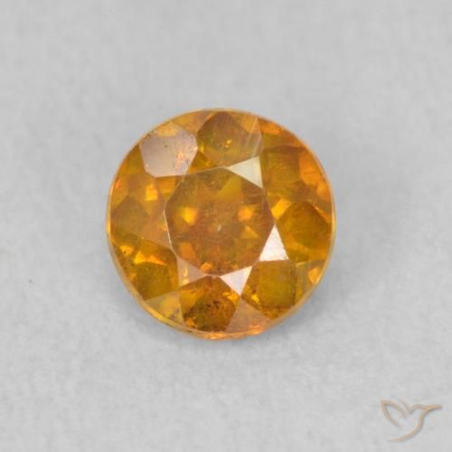 0.52ct Naturel Abricot orange Sphalérite, Tour, SI