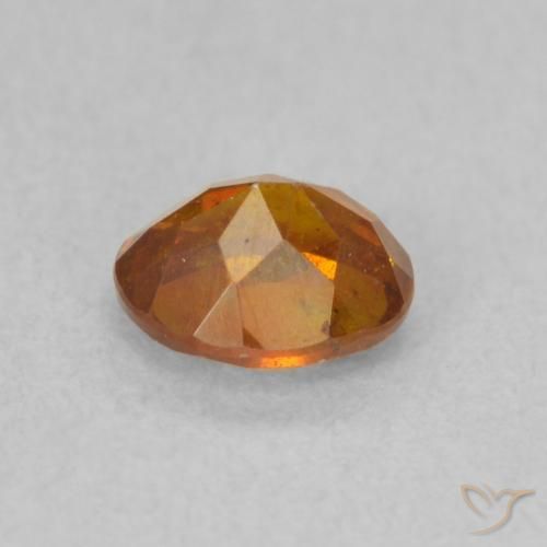 Sphalérite Orange foncé naturelle ovale, 0.72 ct, SI