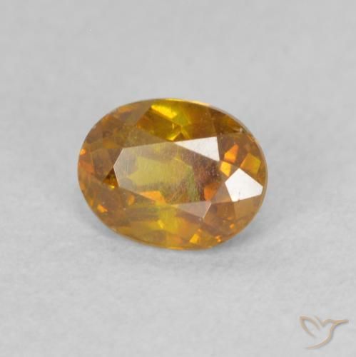 Sphalérite Orange foncé naturelle ovale, 0.50 ct, SI