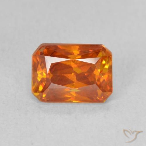 Sphalérite Orange moyen naturelle Octogone / coupe Émeraude, 1.60 ct, VS-SI