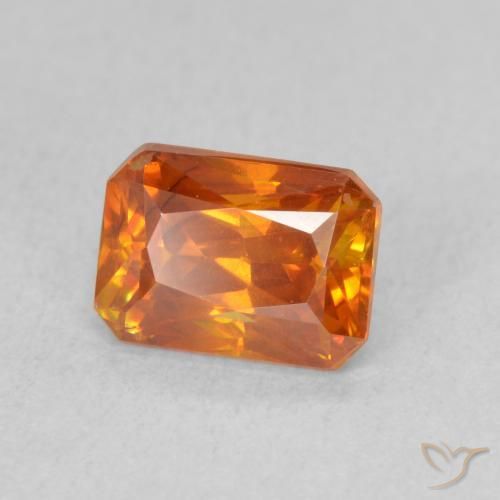Sphalérite Orange moyen naturelle Octogone / coupe Émeraude, 1.60 ct, VS-SI