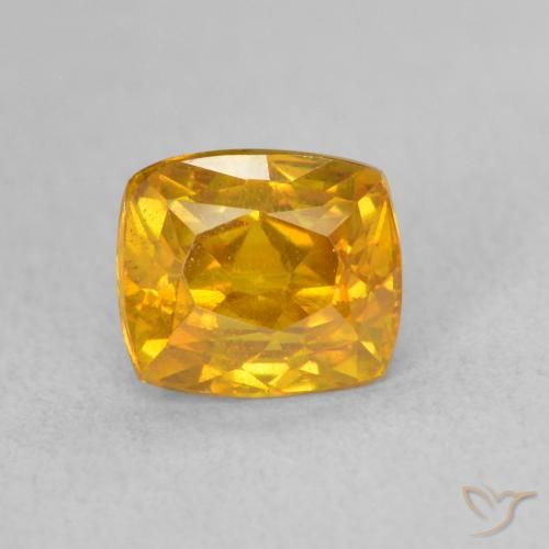 1.71ct Naturel Orange-or Sphalérite, Coussin, VS-SI