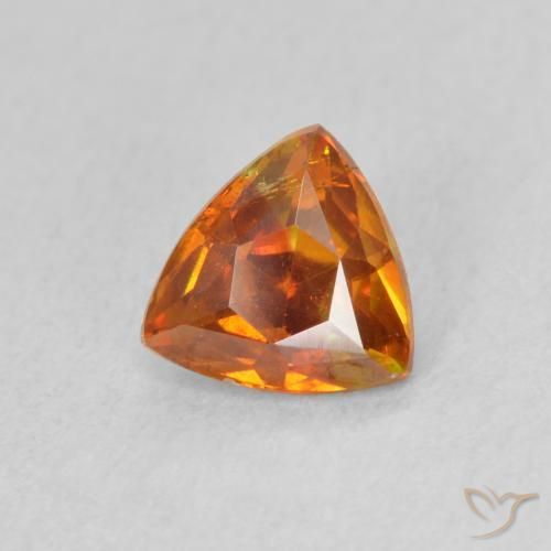 Sphalérite Orange vif naturelle Trillion, 1.08 ct, VS-SI