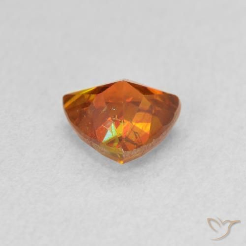 Sphalérite Orange vif naturelle Trillion, 1.08 ct, VS-SI