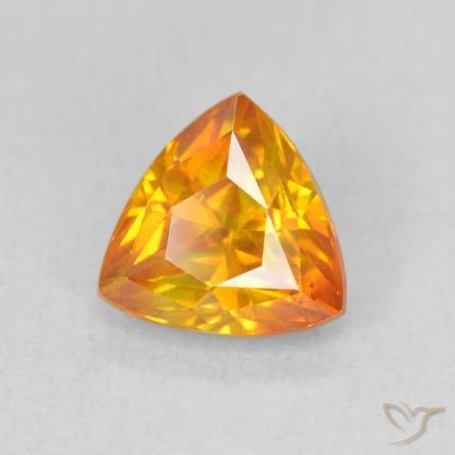 Sphalérite Abricot orange naturelle Trillion, 1.48 ct, SI