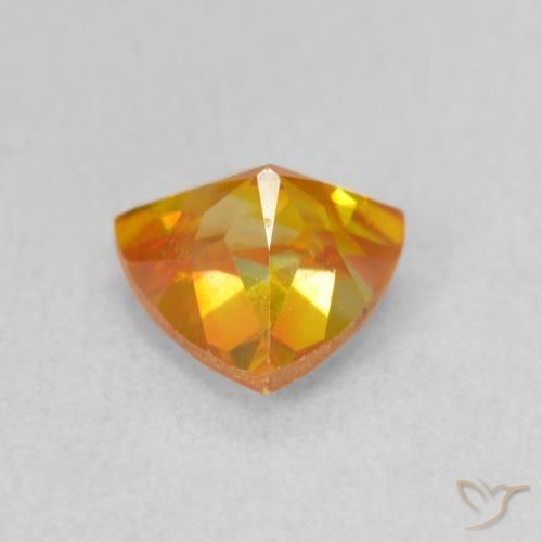 Sphalérite Abricot orange naturelle Trillion, 1.48 ct, SI
