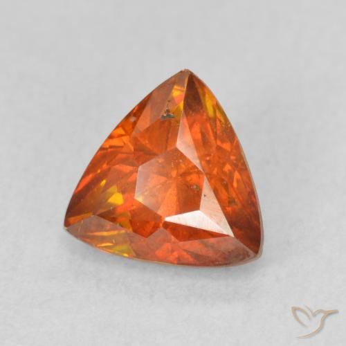 Sphalérite Orange moyen naturelle Trillion, 1.69 ct, SI