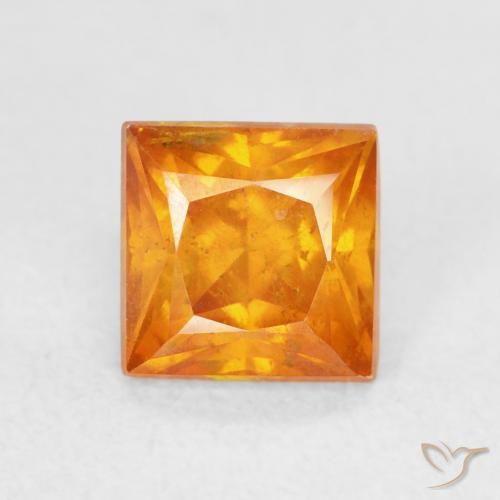 1.33ct Naturel Abricot orange Sphalérite, Carré, SI
