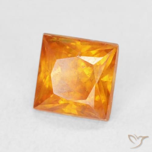 Sphalérite Abricot orange naturelle Carré, 1.33 ct, SI