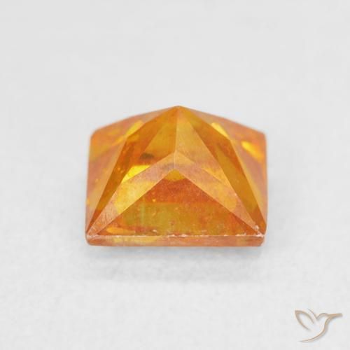 Sphalérite Abricot orange naturelle Carré, 1.33 ct, SI