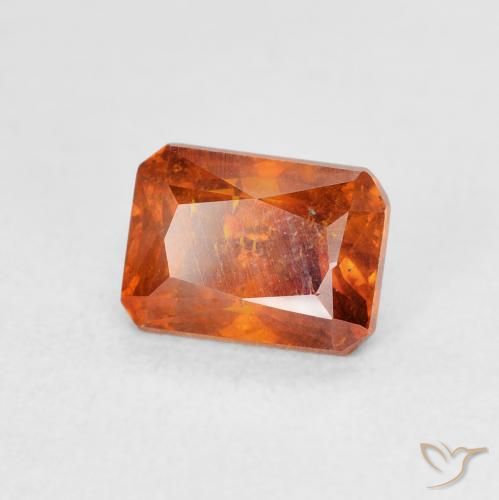 Sphalérite Ambre orange naturelle Octogone / coupe Émeraude, 1.81 ct, SI