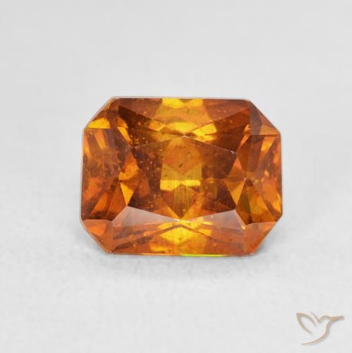 2.75ct Naturel Medium Dark-Orange Sphalérite, Taille émeraude, SI