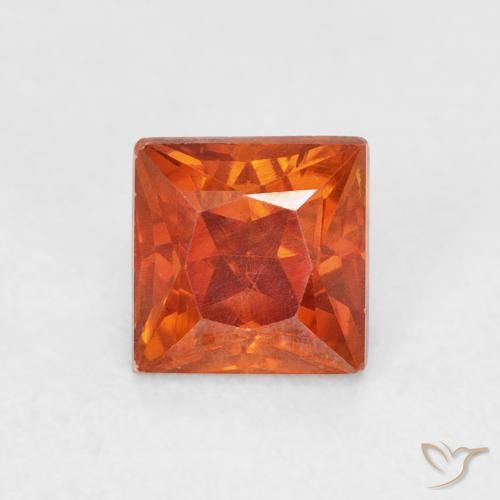1.08ct Naturel Orange feu Sphalérite, Carré, SI