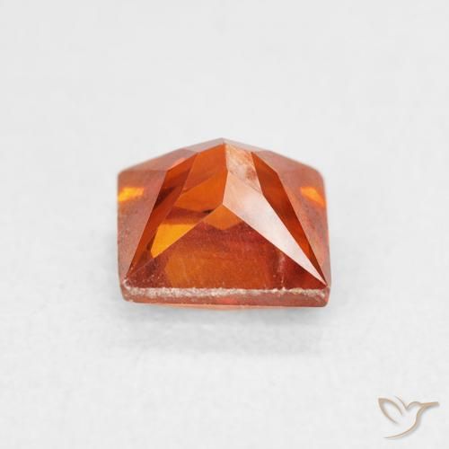 Sphalérite Orange feu naturelle Carré, 1.08 ct, SI