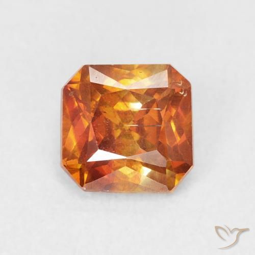 1.21ct Naturel Medium Dark-Orange Sphalérite, Taille émeraude, SI