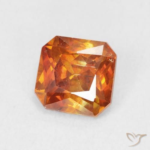 Sphalérite Medium Dark-Orange naturelle Octogone / coupe Émeraude, 1.21 ct, SI