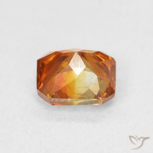 Sphalérite Medium Dark-Orange naturelle Octogone / coupe Émeraude, 1.21 ct, SI
