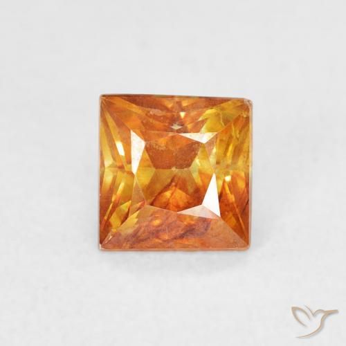 0.88ct Naturel Orange moyen Sphalérite, Carré, SI