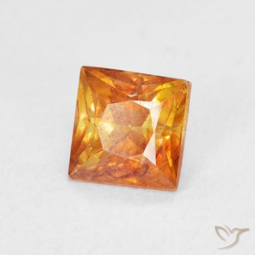 Sphalérite Orange moyen naturelle Carré, 0.88 ct, SI