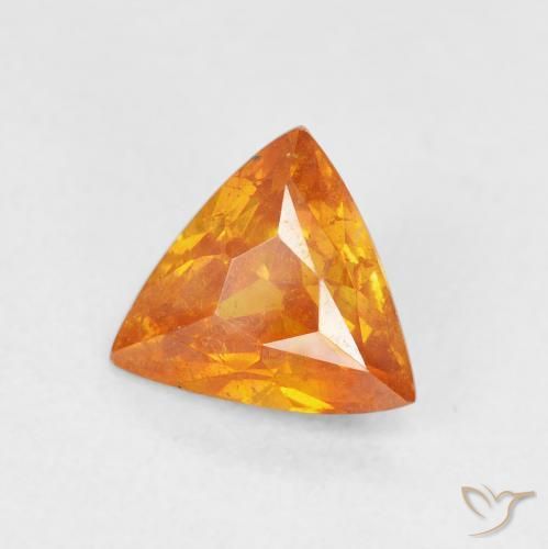 Sphalérite Abricot orange naturelle Trillion, 1.67 ct, SI