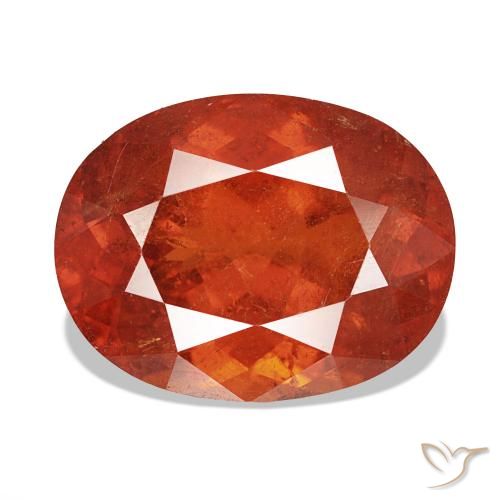 Sphalérite Rouge moyen naturelle Coupe ovale, 11.64 ct, VS-SI