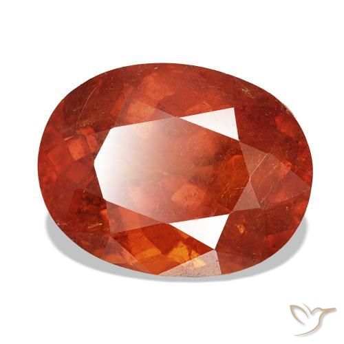 Sphalérite Rouge moyen naturelle Coupe ovale, 11.64 ct, VS-SI