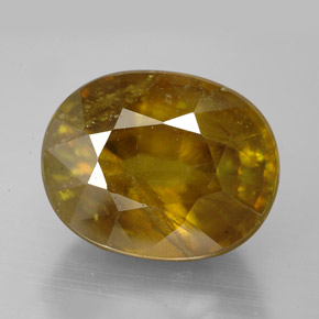 Sphène jaune naturelle coupe ovale, 11,45 ct, SI