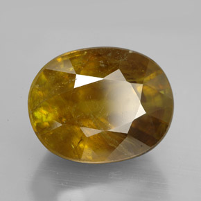 Sphène jaune naturelle coupe ovale, 11,45 ct, SI