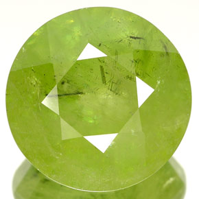 Sphène vert naturelle coupe roude, 7,01 ct, SI