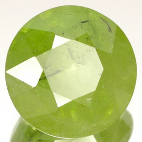 Sphène vert naturelle coupe roude, 7,01 ct, SI