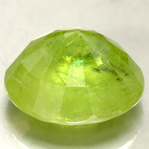 Sphène vert naturelle coupe roude, 7,01 ct, SI