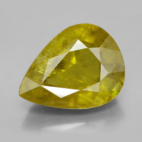 Sphène jaune naturelle en forme de poire, 12,04 ct, SI
