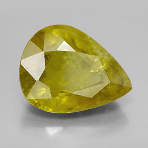 Sphène jaune naturelle en forme de poire, 12,04 ct, SI