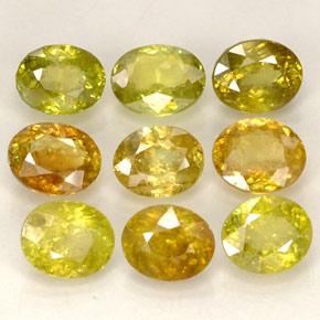 Achetez naturel ct multicolore sphène gems, coupe ovale, en provenance sri lanka (ceylan) chez gemselect. en stock, livraison internationale!