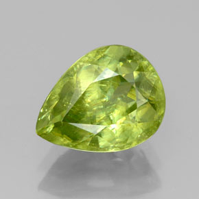 Sphène Vert jaunâtre naturelle En forme de poire, 2.64 ct, SI