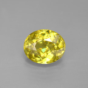 Sphène jaune naturelle coupe ovale, 1,83 ct, VS-SI