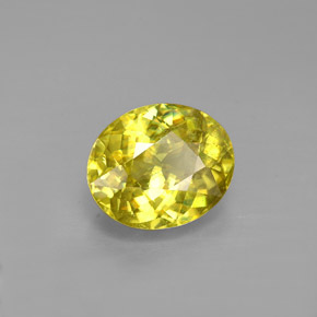 Sphène jaune naturelle coupe ovale, 1,83 ct, VS-SI