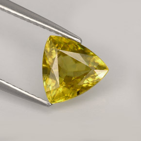 Sphène jaune naturelle trillion, 1,46 ct, VS-SI