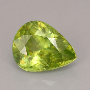 Sphène vert naturelle en forme de poire, 1,26 ct, VS