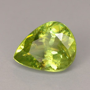 Sphène vert naturelle en forme de poire, 1,26 ct, VS