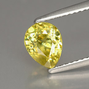 Sphène jaune naturelle en forme de poire, 1,46 ct, VS