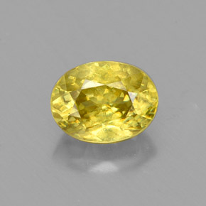 Sphène Jaune doré naturelle Coupe ovale, 1.28 ct, VS