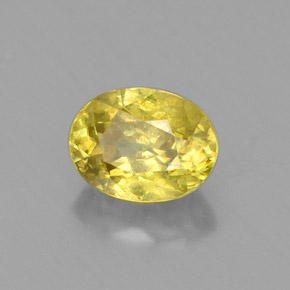 Sphène Jaune doré naturelle Coupe ovale, 1.28 ct, VS