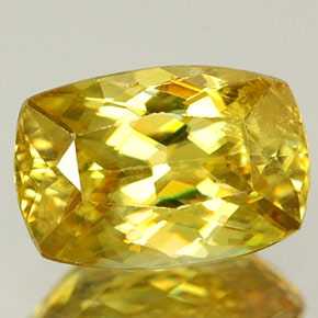 Sphène jaune naturelle coupe coussin, 0,99 ct, VVS-VS