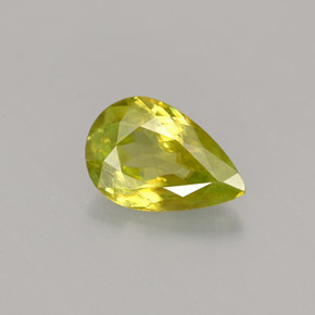 Sphène vert naturelle en forme de poire, 1,18 ct, VS