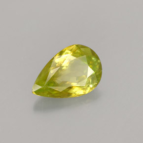 Sphène vert naturelle en forme de poire, 1,18 ct, VS